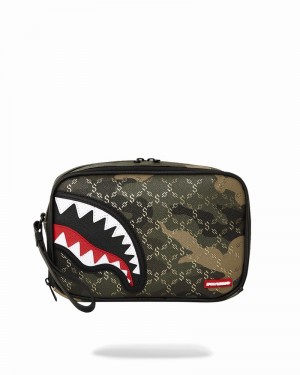 Olive Sprayground Lasers Blazin Brickside Men's Toiletry Bags | 927408836
