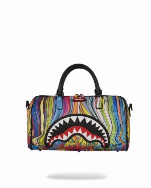 Orange Sprayground Melt Graf Mini Men's Duffle Bags | 390488940