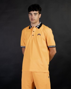 Orange Sprayground Tech Men's Polo Shirts | 515955529
