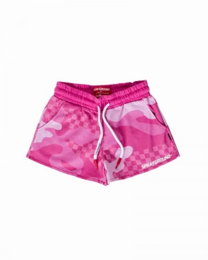 Pink Sprayground Camo Kids' Shorts | 701848971