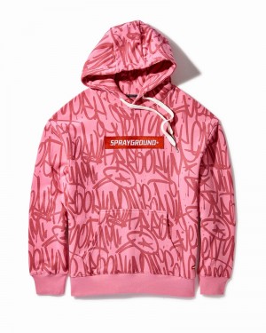 Pink Sprayground Graffiti Pullover Women's Hoodie | 35498212