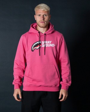 Pink Sprayground Half Logo Men's Hoodie | 588362297