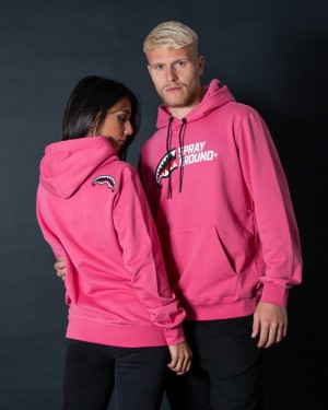 Pink Sprayground Half Logo Women's Hoodie | 844805981