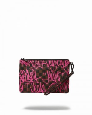 Pink Sprayground Jetgraphix Crossover Men's Clutch Bags | 37527578