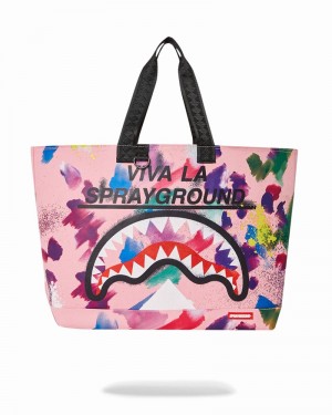Pink Sprayground Viva La Sprayground Men's Tote Bags | 336128659