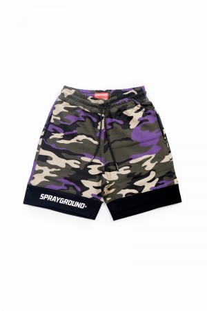 Purple Sprayground Bermuda Camo Women's Shorts | 223279527
