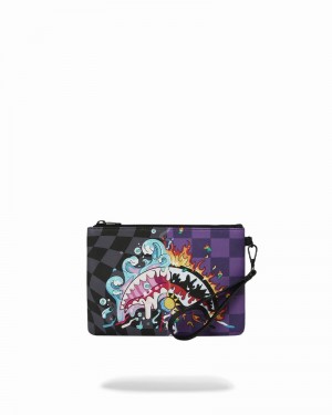 Purple Sprayground Mad Scientist Crossover Men's Clutch Bags | 281218623