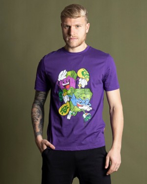 Purple Sprayground Pirate Money Men's T Shirts | 631710