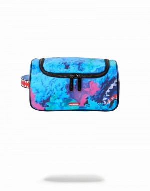 Purple Sprayground Pochette Color Drip Men's Toiletry Bags | 542762165