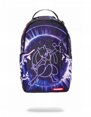 Purple Sprayground Pokemon Mewto Shark Men's Backpacks | 209357804