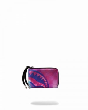 Purple Sprayground Tye Check Men's Wallets | 912197689
