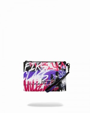 Purple Sprayground Vandal Couture Men's Clutch Bags | 27262238