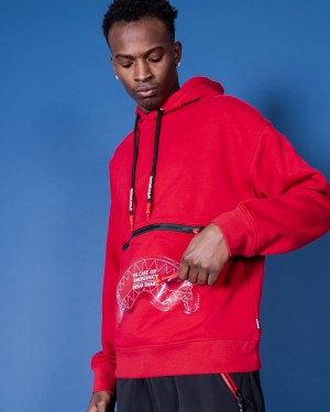 Red Sprayground Break The Shark Men's Hoodie | 588902290