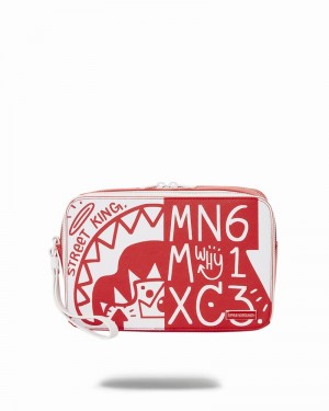 Red Sprayground Danger Danger Men's Toiletry Bags | 279655090