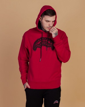 Red Sprayground Graffiti Men's Hoodie | 89703387