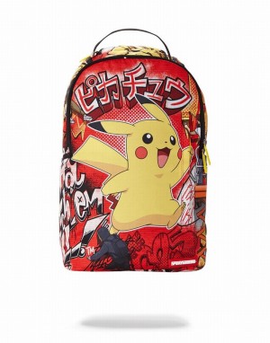 Red Sprayground Pikachu 2 Men's Backpacks | 597927903