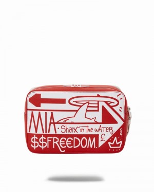 Red Sprayground Pochette Danger Danger Men's Toiletry Bags | 131159781
