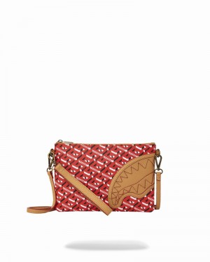 Red Sprayground The 3dsg Concorde Crossover Men's Clutch Bags | 212582617