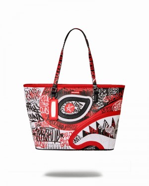 Red Sprayground Vandal Men's Tote Bags | 936452555
