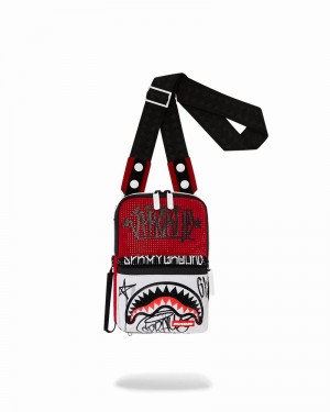 Red Sprayground Vandal Trinity Men's Shoulder Bags | 155801245