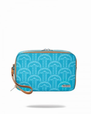 Turquoise Sprayground Pochette Illuchains Turq Men's Toiletry Bags | 565699390