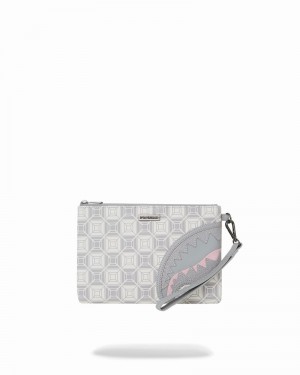 White Sprayground A.I.8 African Intelligence Booked & Busy Crossover Men's Clutch Bags | 264261836