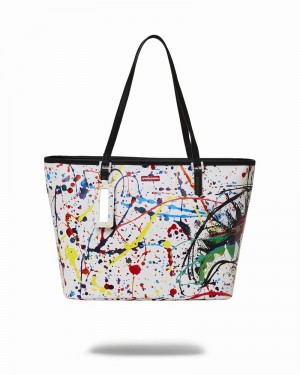White Sprayground After Dark Spark Men's Tote Bags | 338443196