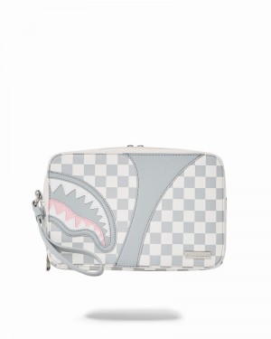White Sprayground Air To The Throne Jetset Men's Toiletry Bags | 705994842