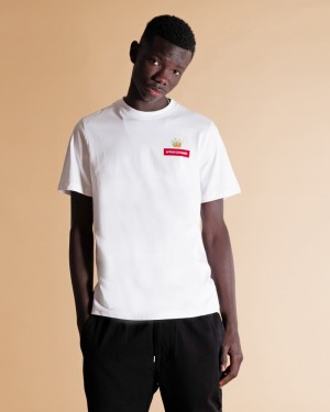 White Sprayground Astromane Jump Smooth Men's T Shirts | 170560134