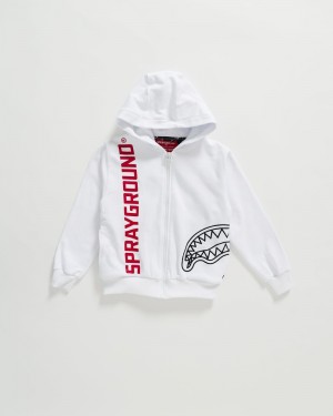White Sprayground Basic Fullzip Kids' Hoodie | 413829527