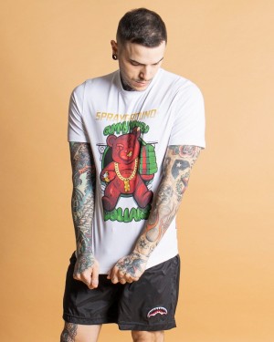 White Sprayground Bear Gang Men's T Shirts | 671694647