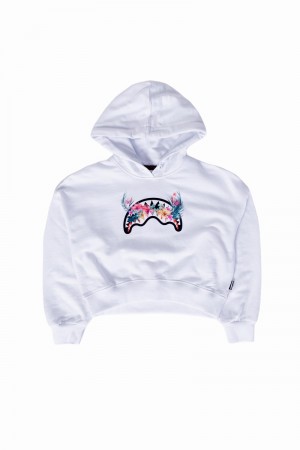 White Sprayground Blossom Sharks Kids' Hoodie | 710896547
