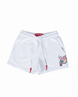 White Sprayground Blossom Sharks Kids' Shorts | 643511056