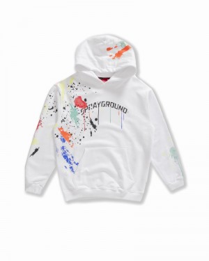 White Sprayground Color Splat Women's Hoodie | 759805235