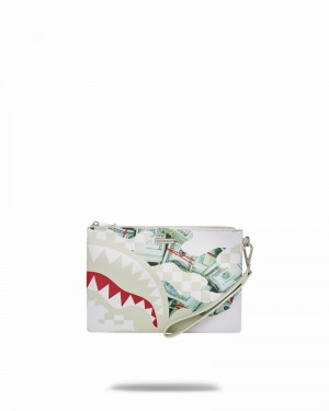 White Sprayground Ferociou$ Crossover Men's Clutch Bags | 531033325