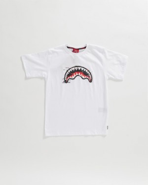 White Sprayground Glitch Kids' T Shirts | 971562685