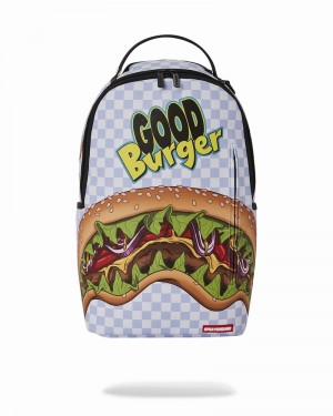 White Sprayground Good Burger Collab Men's Backpacks | 89247362