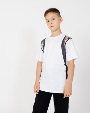 White Sprayground Graffiti Backpack Kids' T Shirts | 633957250