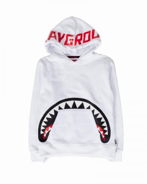 White Sprayground Hidden Shark Kids' Hoodie | 696147268