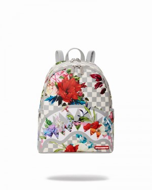 White Sprayground Jardin Du Palais Savage Men's Backpacks | 796366773