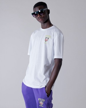 White Sprayground Nyzd Men's T Shirts | 354566976
