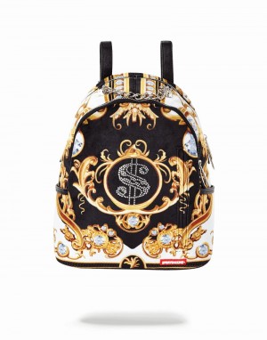 White Sprayground Palace Of Sharks Diamonds Savage Men's Backpacks | 597030112