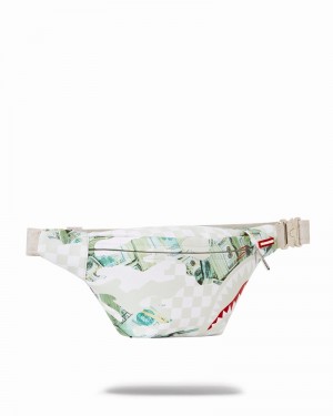 White Sprayground Powder Savvy Men's Waist Bags | 910817175