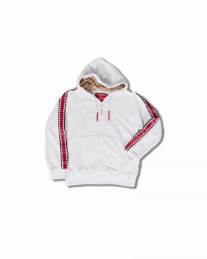 White Sprayground Shark Zip Felpa Kids' Hoodie | 474723633