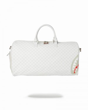 White Sprayground Sharks In Paris Mean & Clean Men's Duffle Bags | 760715399