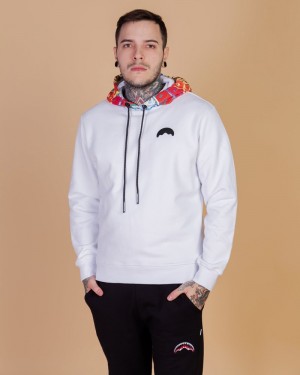 White Sprayground Super Cap Men's Hoodie | 334373341