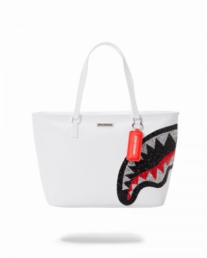 White Sprayground Trinity 2.0 Shark Men's Tote Bags | 795814703