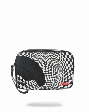 White Sprayground Trippy Check Aka Money Men's Toiletry Bags | 322502441