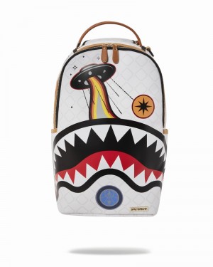 White Sprayground Ufo Outta This World Men's Backpacks | 501155953
