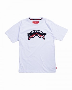 White Sprayground Up And Down Kids' T Shirts | 207174270